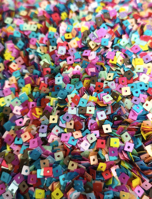 3mm Multicoloured Square opaque Sequins