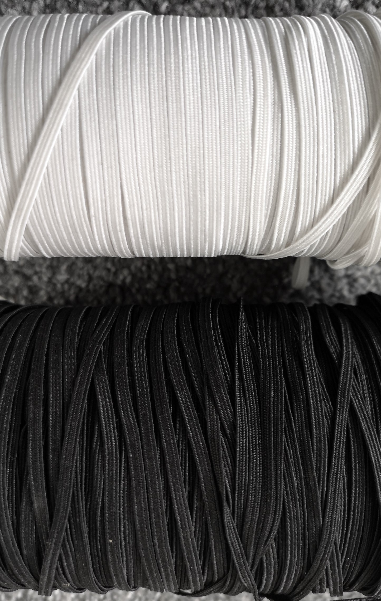 2 METRES OR 5 METRES FLAT MASK ELASTIC BLACK & WHITE 3mm 4mm 5mm 6mm 8mm 9/10mm 12mm