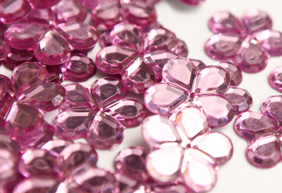 Baby Pink 24mm Big Flower Flatback Gems