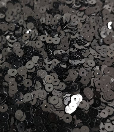 2mm Shiny Black Opaque Sequins
