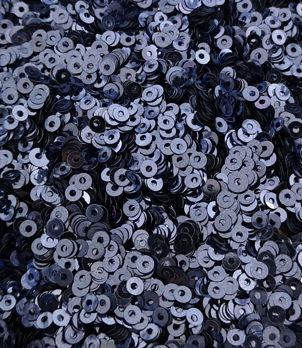 3mm Gun Metal Grey Shiny Metallic Sequins