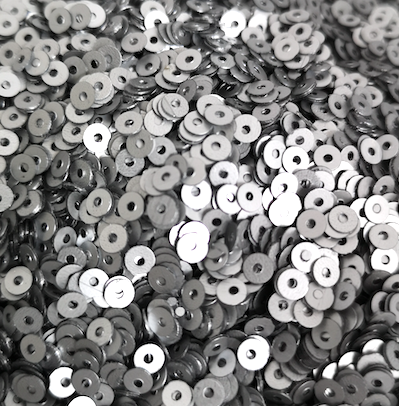 3mm Matt Silver opaque Sequins