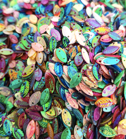 8mm x 4mm Multicoloured AB Leaf Shape Sequins