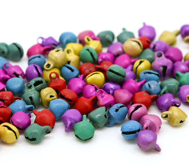 Pastel Mix 8mm x 10mm Christmas Jingle Bells
