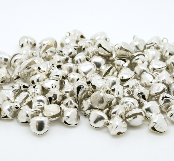 Silver 15mm x 17mm Christmas Jingle Bells