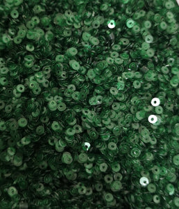 3mm Bottle Green translucent Sequins