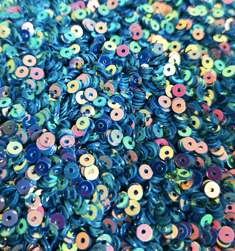 4mm Bright Turquoise AB Sequins