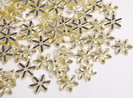 Light Gold 10mm Chikka Flower Flatback Gems