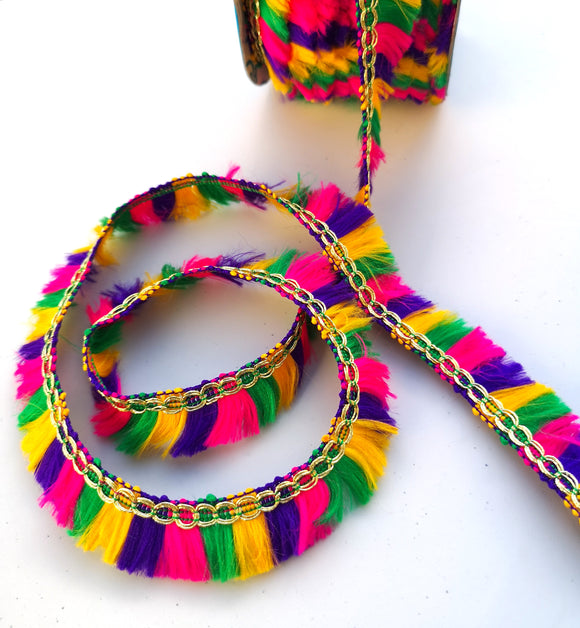 Multicoloured Thread Tassel Fringing Trim