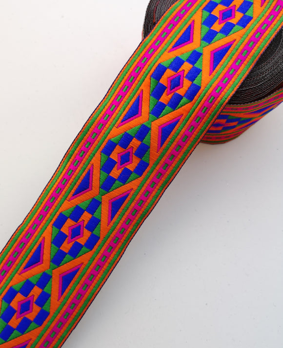Multicoloured Aztec Design Woven Trim