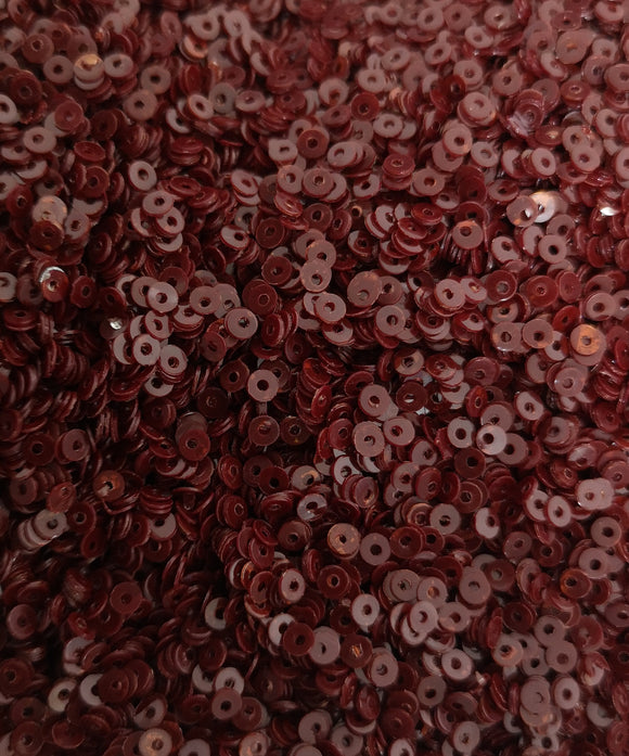 3mm Deep Red Mahogany opaque Sequins