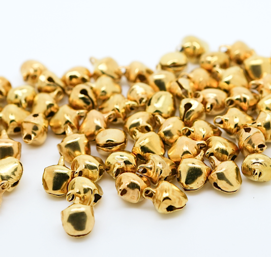 Gold 8mm x 10mm Christmas Jingle Bells