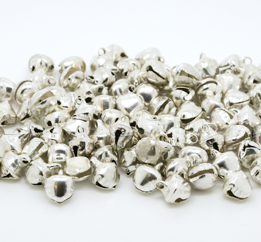 Silver 10mm x 12mm Christmas Jingle Bells