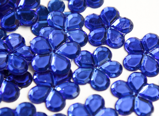 Royal Blue 24mm Big Flower Flatback Gems