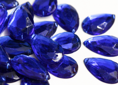 Royal Blue 20mm x 30mm Teardrop Flat Back Gems